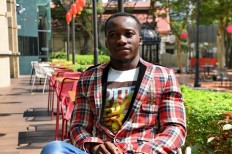 Chalkboard computer teacher is international conference star