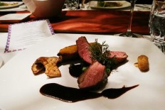 Honey-roasted duck served at the Amuz gourmet restaurant in Jakarta