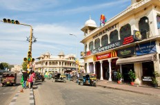 Fast food restaurant by McDonald's Corporation in historical building on January 22, 2015. Giant world's chain of hamburger shops, preparing food for 68 million customers daily