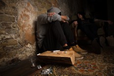 Drug user illustration.