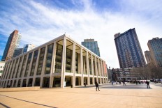 Lincoln Ctr. is home to the Metropolitan Opera, NYC Ballet, NY Philharmonic, Avery Fisher Hall and the Juilliard School.