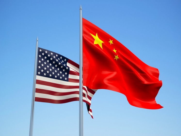 The flags of the United States and China are pictured in an undated file photo
