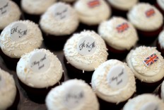 The Georgetown Cupcake bakery plans commemorative cupcakes they'll be selling in honor of the upcoming royal wedding between Britain's Prince Harry and his fiancee Meghan Markle, at her shop in Washington, U.S. May 4, 2018. 