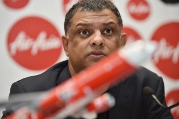 AirAsia Group CEO, Tony Fernandes at a press conference in Sydney on March 12, 2015. Fernandes on Sunday apologized for a controversial stunt endorsing scandal-tainted Prime Minister Najib Razak before Malaysia's general election.