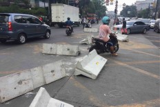 Three intersections in South Jakarta closed since Friday night
