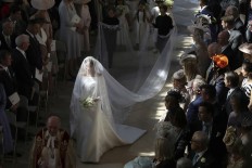 Meghan presents fashion award to wedding dress designer Waight Keller