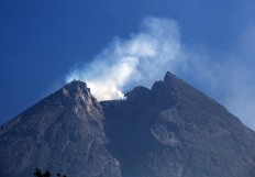 Mount Merapi is seen from Balerante village in Klaten regency, Central Java on June 3, 2018. JP/Boy T. Harjanto