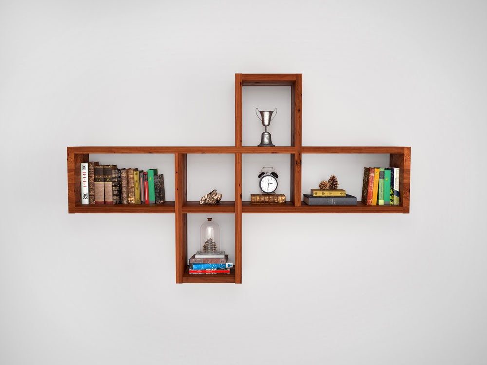 small kitchen wall shelf unit