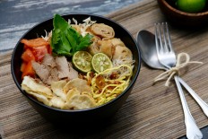 Soto Mie Bogor. Spicy beef noodle soup from Bogor, West Java.
