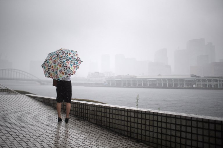 Strong typhoon churns towards Japan