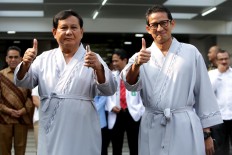 Prabowo-Sandi campaign team upset over cancellation of pre-debate event 