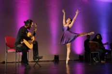Soraya Nathasya performs a dance titled  'Aku dan Waktu' during a show held by Namarina Youth Dance.
