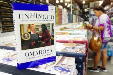 Omarosa Manigualt-Newman's newly released book 'Unhinged' is displayed and for sale in Alhambra, California on August 4, 2018. 