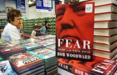 Veteran journalist Bob Woodward's latest book 'Fear: Trump in the White House' is displayed for sale upon release at a Costco store in Alhambra, California on September 11, 2018. 