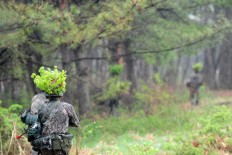 South Korean Army soldiers on military training.