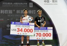 Badminton: Ginting stuns Momota to take China Open title