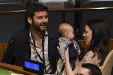 New Zealand PM makes UN history with first baby