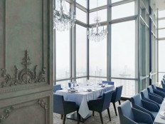 A table with a view at Oso Ristorante at Altitude, The Plaza.