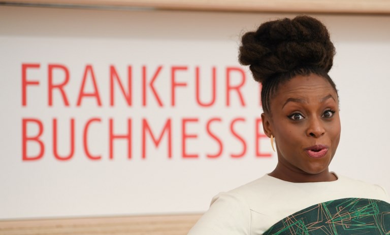 Nigerian writer Chimamanda Ngozi Adichie at the Frankfurt Book Fair 2018 in Frankfurt am Main, central Germany, on October 9, 2018. 