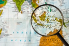 An map showing the Indonesian archipelago