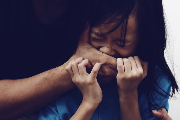 stock illustration of child abduction
