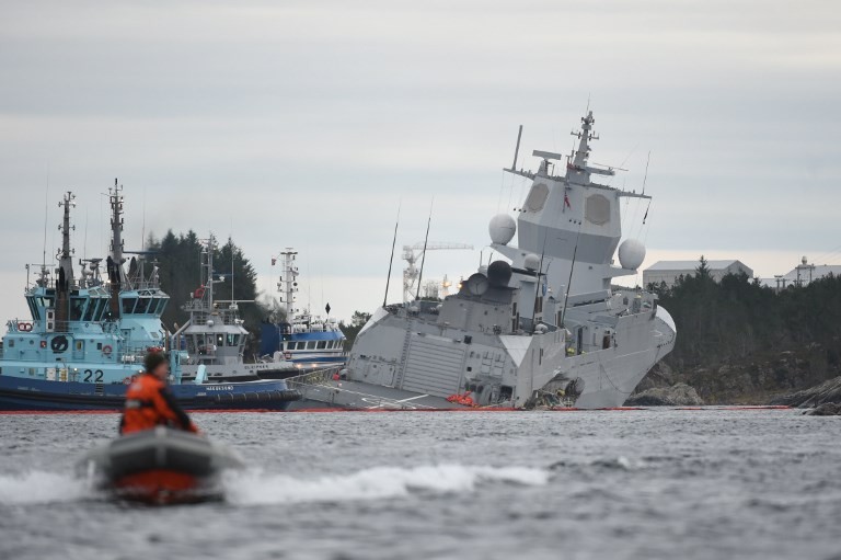 Race To Stop Norway Frigate Sinking After Oil Tanker