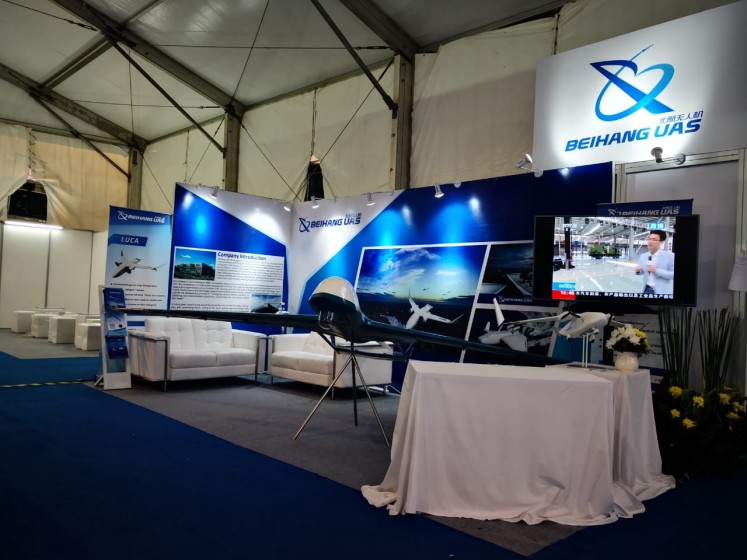 Beihang UAS booth at 2018 Indo Aerospace Exhibition.