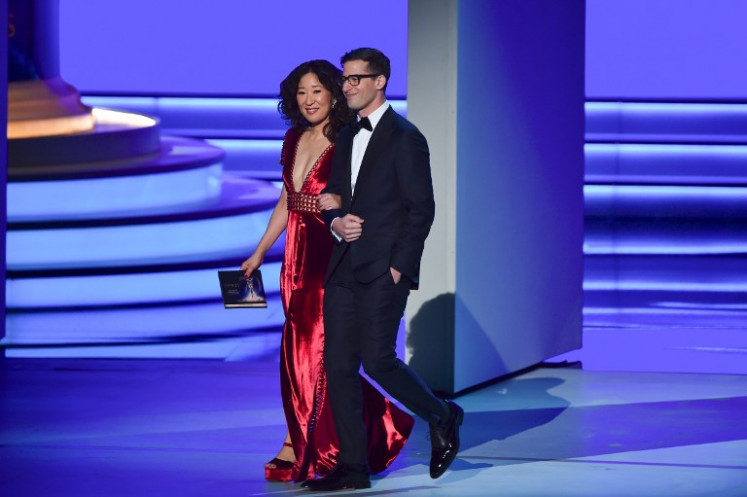 sandra oh golden globes red dress 2019 Husband Sandra Oh Golden Globes 2019 Red Carpet Looks Sandra Oh length_Ankle-Legnth