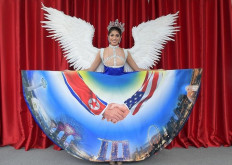 Netizens blast Singapore Miss Universe's Trump-Kim summit gown