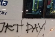 Transjakarta bus vandalized after soccer match