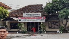 The destroyed Ciracas Police station in East Jakarta after being attacked by an angry mob on Dec. 12, 2018. 