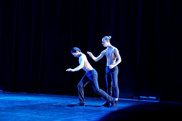 Studs in pants: Giacomo Todeschi and Pablo Girolami perform a dance piece entitled “Man Made”. 