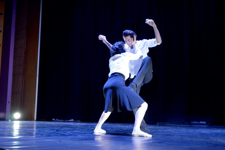 Stepping up: Spellbound dancers Giuliana Mele and Pablo Girolami perform “Hunger and Grace”.