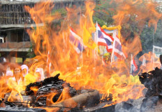 Authorities burn seized marijuana in Thailand’s southern Narathiwat province in 2008. Thailand’s National Assembly passed a bill on Tuesday legalizing the use of marijuana and kratom (a traditional herb) for research and medical use.