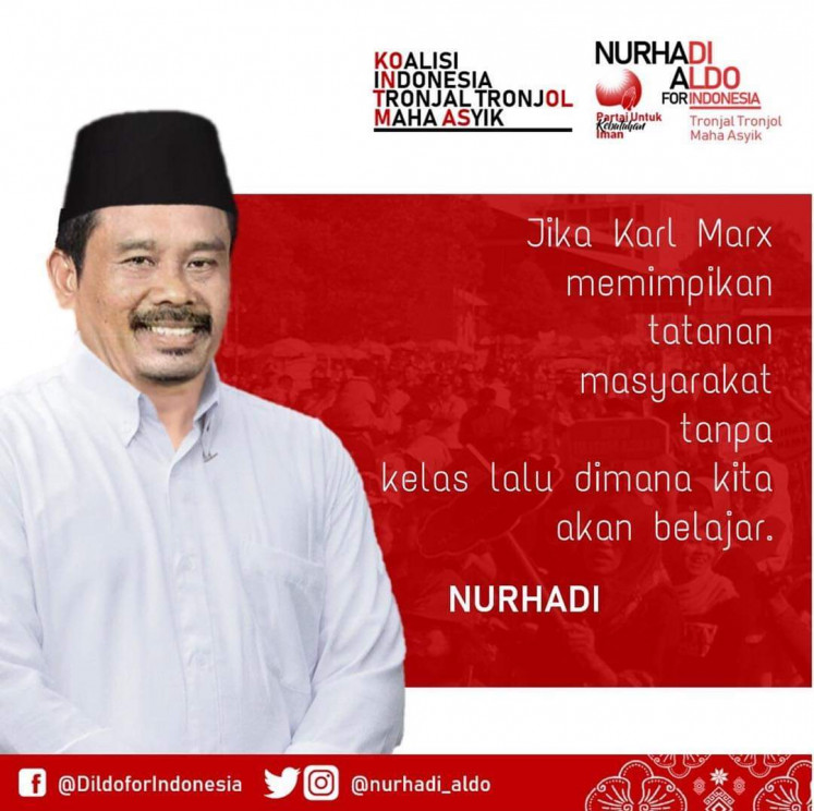 In another post, Nurhadi is seen with his quote, saying, 