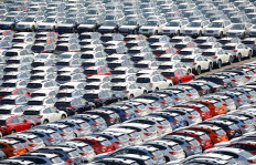 Newly manufactured cars of automobile maker Subaru wait to be exported at a port in Yokohama, Japan, in this file photo. Chances that Japan will slide into recession this coming fiscal year have grown over the past three months, a Reuters poll of economists found, pressured by the global economic slowdown and United States-China trade friction.