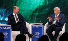 Prince William turns interviewer in Davos appearance with Attenborough