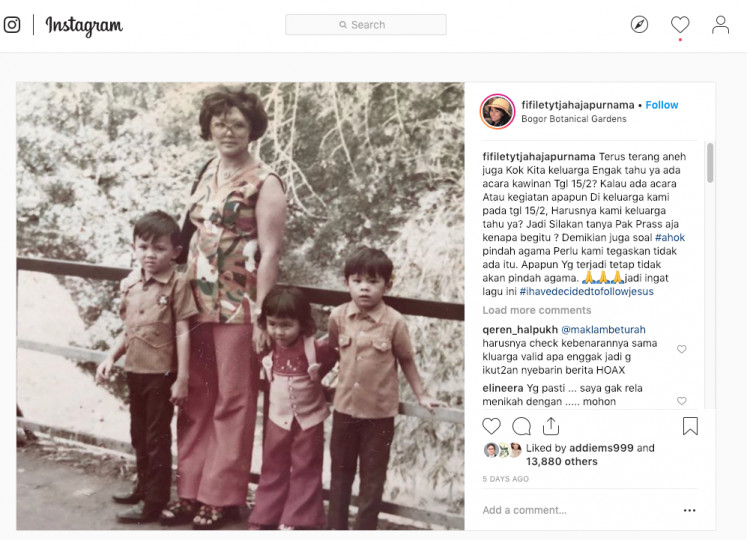 The former governor's sister addressed rumors of her brother's wedding on Instagram.