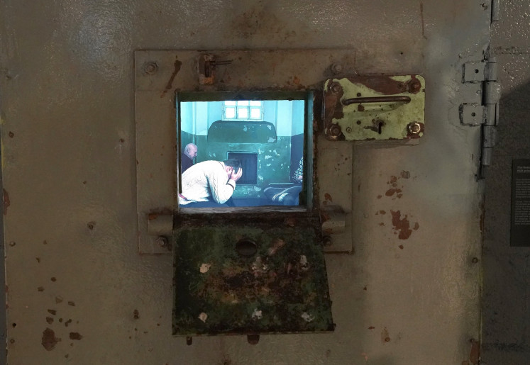 KGB prison doors (with video images) are on display at The KGB Spy Museum in New York on January 25, 2019. 