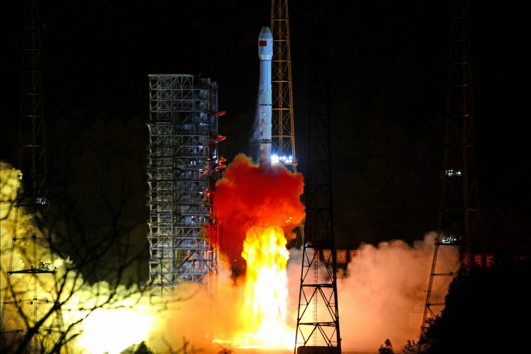 A Long March-3B rocket carrying Chang'e 4 lunar probe takes off from the Xichang Satellite Launch Center in Sichuan province, China December 8, 2018. 