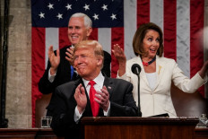 Pelosi lets her feelings known to Trump during speech 