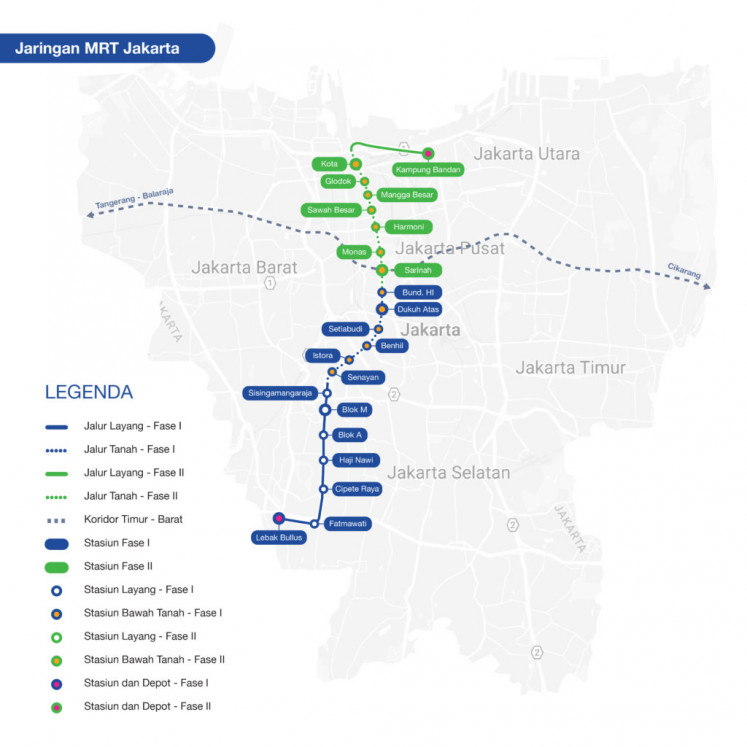 Map of MRT Jakarta routes