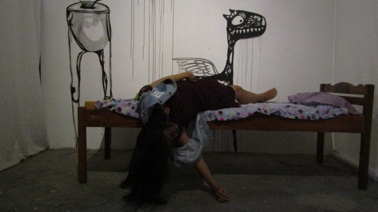 Ela Mutiara portrays a rape victim during the 90-minute play.