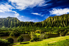 Ho'omaluhia Botanical Garden in Kaneohe, Oahu, Hawaii