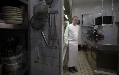 German Chef Bernd H. Knoller poses at the Riff restaurant in Valencia on March 12, 2019. 