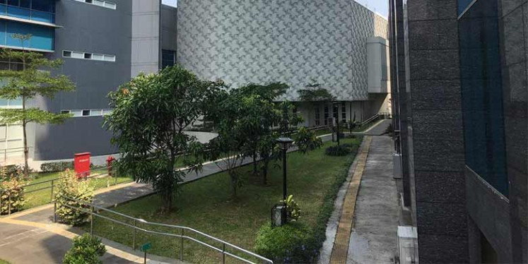 A building with a honeycomb-like facade at the Public Works and Housing Ministry in Kebayoran Baru, South Jakarta, as seen in this undated photograph, is certified as environmentally friendly by the Green Building Council Indonesia (GBCI).