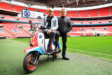 Roger Daltrey and Pete Townshend of British band The Who pose for a picture at Wembley Stadium in London, Britain March 13, 2019. 