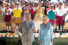 Britain's Prince Charles and Camilla, Duchess of Cornwall visit the Muraleando Community Centre in Havana, Cuba March 25, 2019.