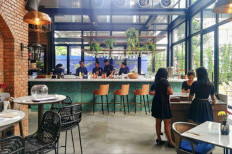 Near the entrance of Argentinian restaurant Sudestada, which also has a bar and cafe in Menteng, Central Jakarta