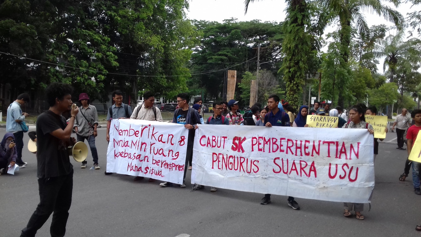 Students protest Suara USU’s disbandment following publication of LGBT short story